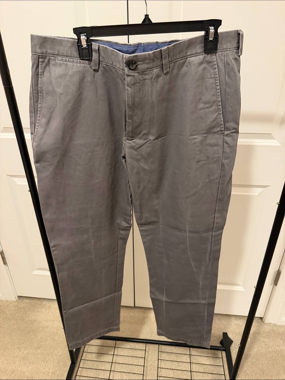Men's Johnston & Murphy Gray Casual Chino Pants - Classic Straight Fit 36x30